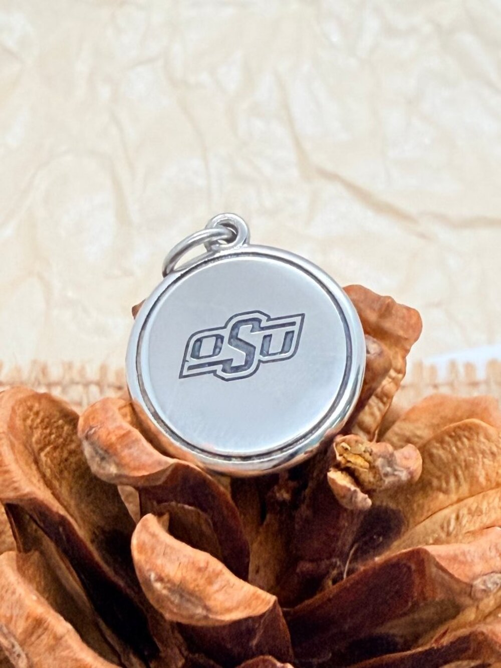 James Avery Oklahoma State University OSU Disc Charm Sterling Silver College
